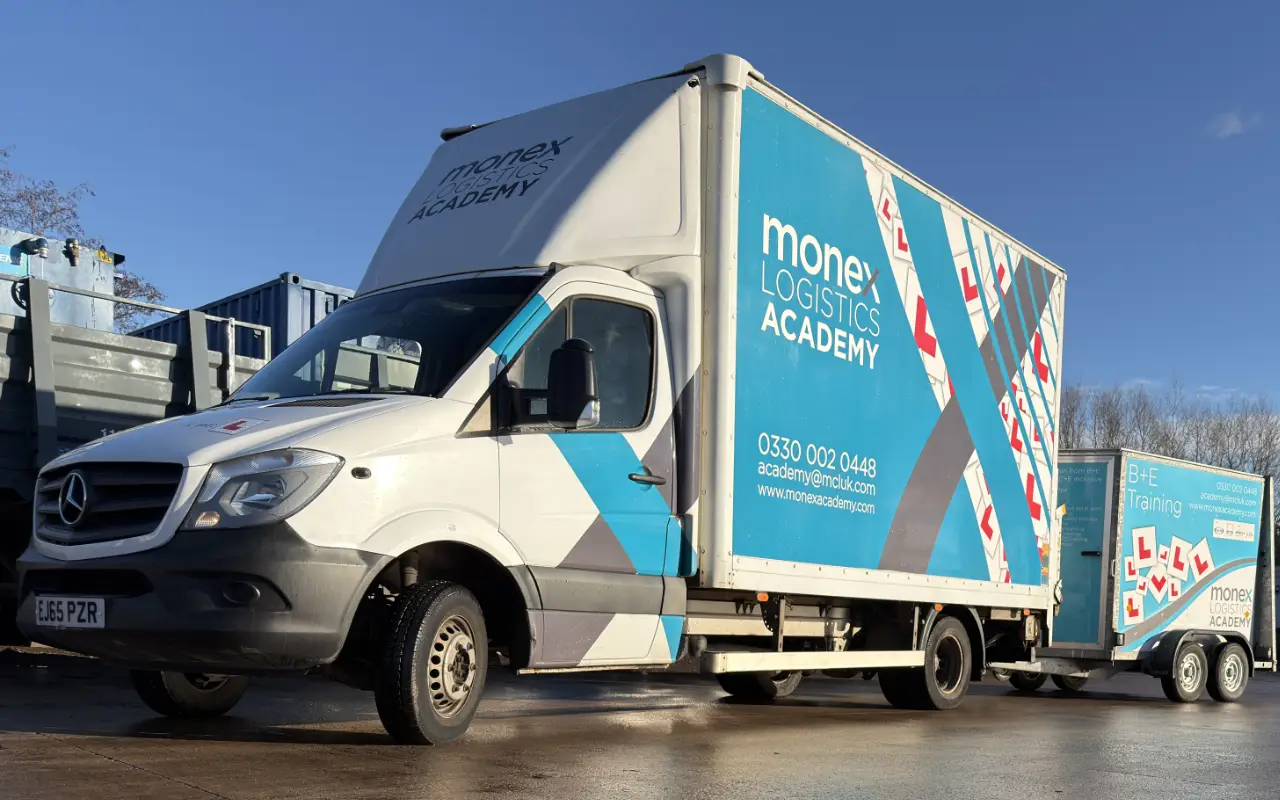 Photo of Monex Academy Category C1+E training truck with trailer