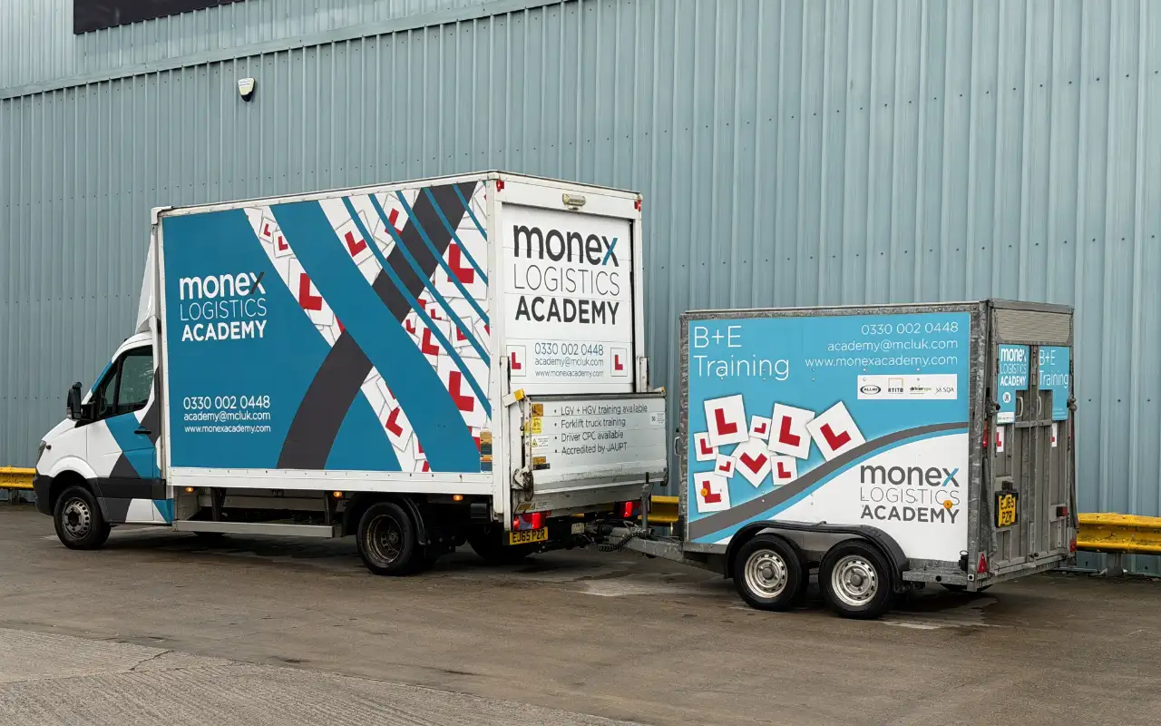 Photo of Monex Academy Category C1+E training truck with trailer